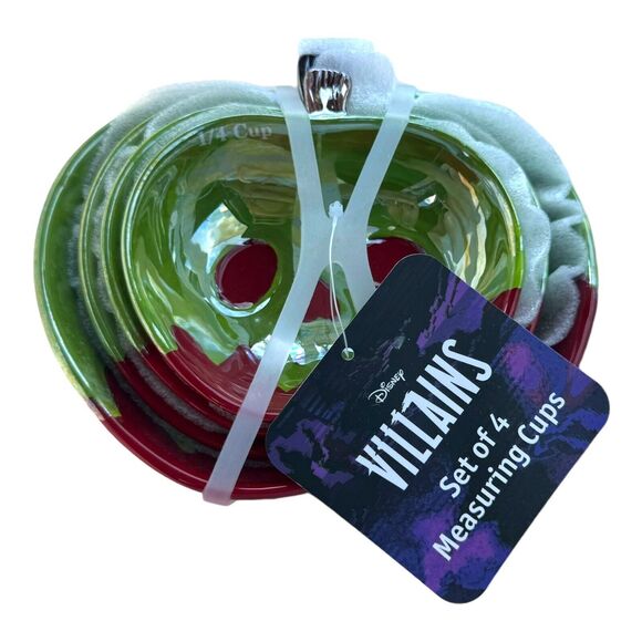 Disney VILLAINS Poison Apple Measuring Cups Set Witchy Decor Goth Hand Painted - Picture 2 of 15